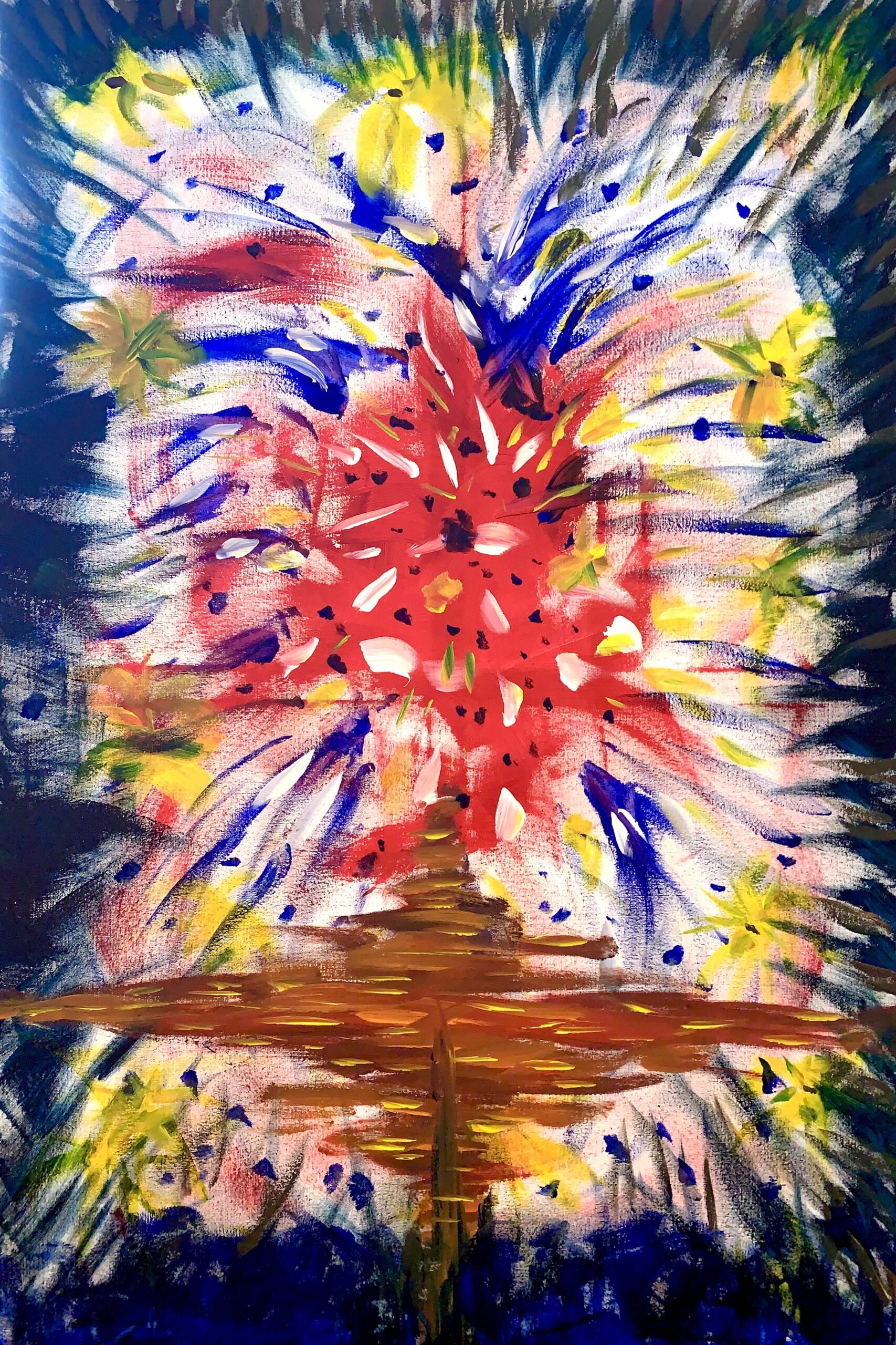 Die Detonation der Mohnbombe (2024) 80 x 120 cm Acryl auf Leinwand